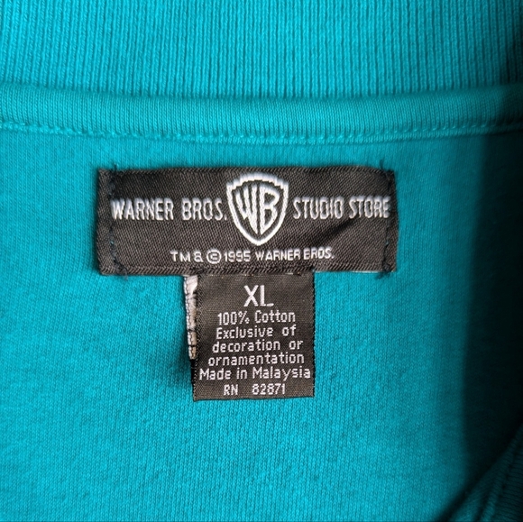 Warner Bros Studio Golfing Polo Men's Extra Large Blue Teal Tasmanian Devil - Picture 3 of 8